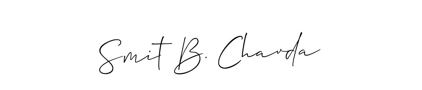 How to make Smit B. Chavda name signature. Use Allison_Script style for creating short signs online. This is the latest handwritten sign. Smit B. Chavda signature style 2 images and pictures png