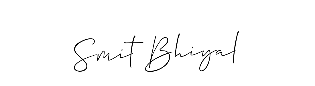 Use a signature maker to create a handwritten signature online. With this signature software, you can design (Allison_Script) your own signature for name Smit Bhiyal. Smit Bhiyal signature style 2 images and pictures png