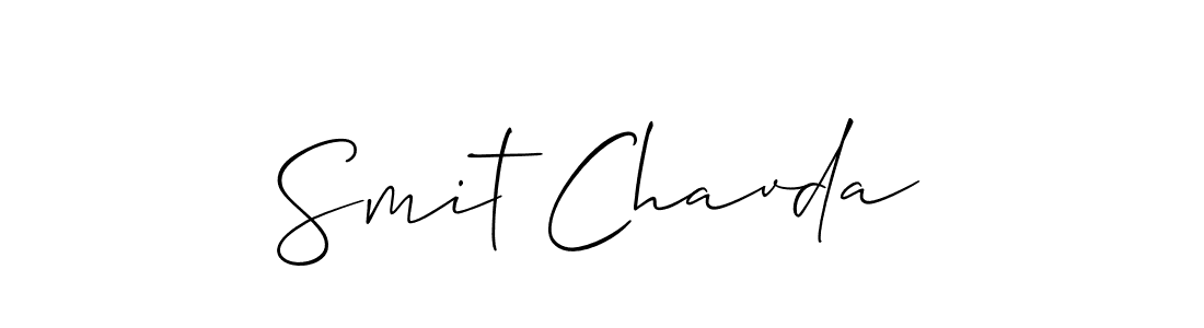 Allison_Script is a professional signature style that is perfect for those who want to add a touch of class to their signature. It is also a great choice for those who want to make their signature more unique. Get Smit Chavda name to fancy signature for free. Smit Chavda signature style 2 images and pictures png