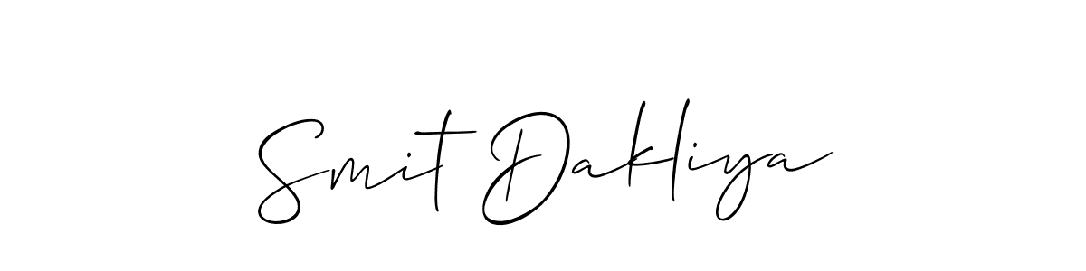 Make a short Smit Dakliya signature style. Manage your documents anywhere anytime using Allison_Script. Create and add eSignatures, submit forms, share and send files easily. Smit Dakliya signature style 2 images and pictures png