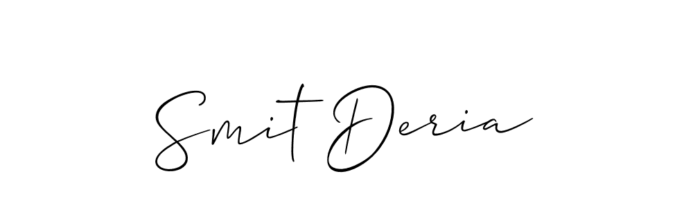 Also You can easily find your signature by using the search form. We will create Smit Deria name handwritten signature images for you free of cost using Allison_Script sign style. Smit Deria signature style 2 images and pictures png