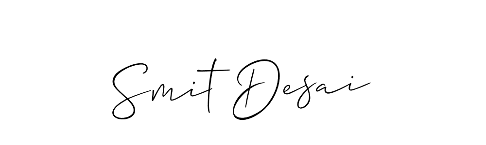 Allison_Script is a professional signature style that is perfect for those who want to add a touch of class to their signature. It is also a great choice for those who want to make their signature more unique. Get Smit Desai name to fancy signature for free. Smit Desai signature style 2 images and pictures png