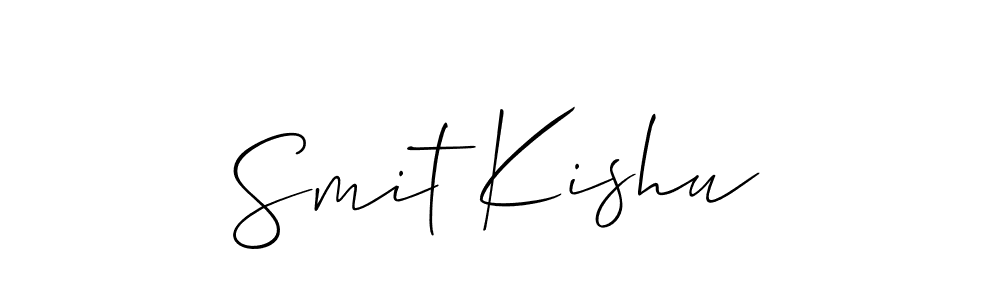 Similarly Allison_Script is the best handwritten signature design. Signature creator online .You can use it as an online autograph creator for name Smit Kishu. Smit Kishu signature style 2 images and pictures png