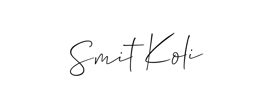 Best and Professional Signature Style for Smit Koli. Allison_Script Best Signature Style Collection. Smit Koli signature style 2 images and pictures png