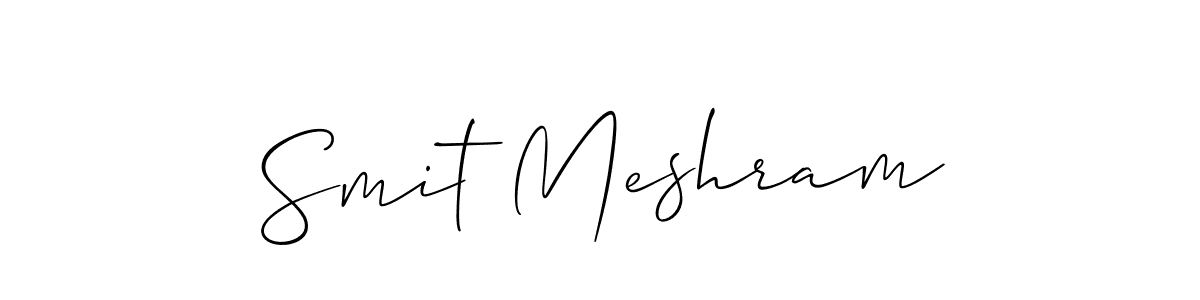 Create a beautiful signature design for name Smit Meshram. With this signature (Allison_Script) fonts, you can make a handwritten signature for free. Smit Meshram signature style 2 images and pictures png