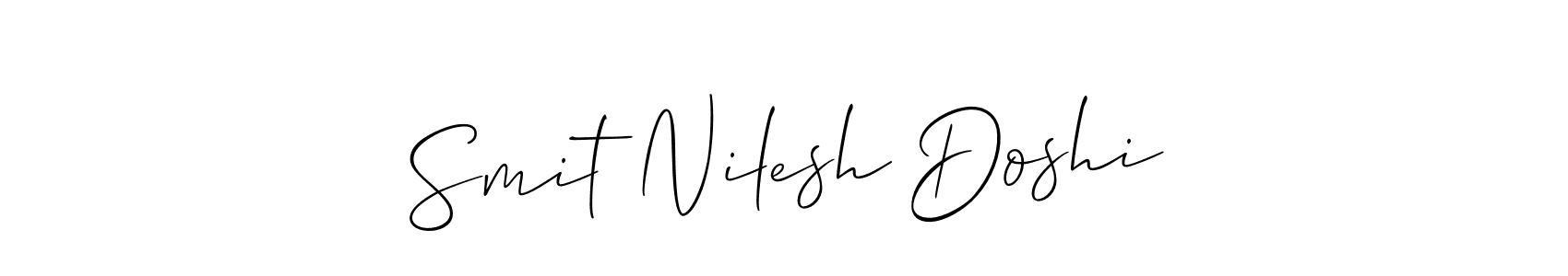 Allison_Script is a professional signature style that is perfect for those who want to add a touch of class to their signature. It is also a great choice for those who want to make their signature more unique. Get Smit Nilesh Doshi name to fancy signature for free. Smit Nilesh Doshi signature style 2 images and pictures png