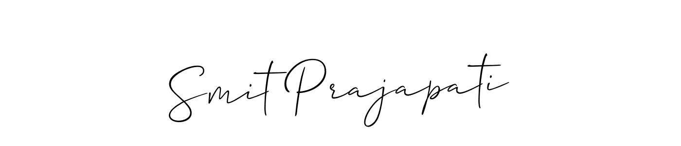 Make a beautiful signature design for name Smit Prajapati. With this signature (Allison_Script) style, you can create a handwritten signature for free. Smit Prajapati signature style 2 images and pictures png