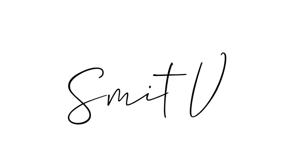 Similarly Allison_Script is the best handwritten signature design. Signature creator online .You can use it as an online autograph creator for name Smit V. Smit V signature style 2 images and pictures png
