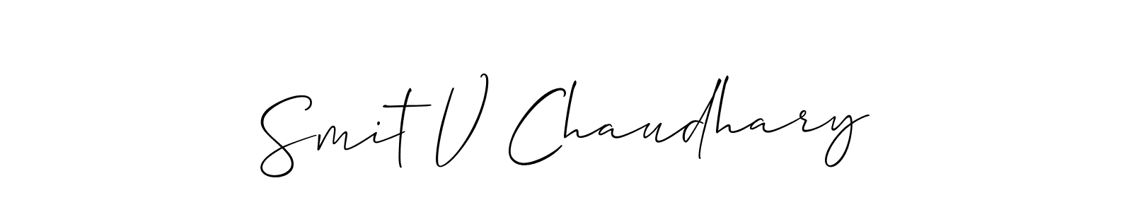 How to Draw Smit V Chaudhary signature style? Allison_Script is a latest design signature styles for name Smit V Chaudhary. Smit V Chaudhary signature style 2 images and pictures png