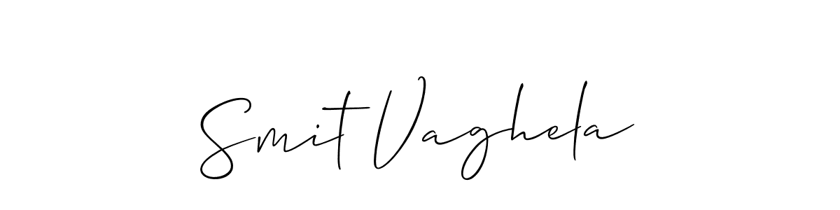 Use a signature maker to create a handwritten signature online. With this signature software, you can design (Allison_Script) your own signature for name Smit Vaghela. Smit Vaghela signature style 2 images and pictures png