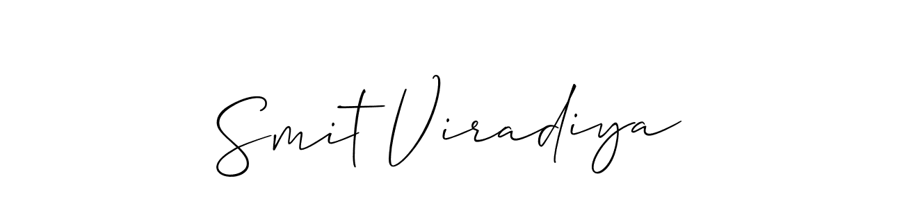 Also we have Smit Viradiya name is the best signature style. Create professional handwritten signature collection using Allison_Script autograph style. Smit Viradiya signature style 2 images and pictures png