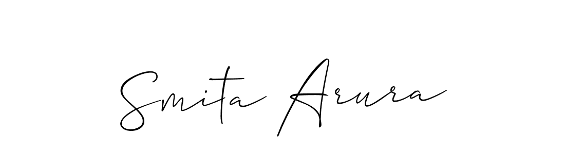 Make a beautiful signature design for name Smita Arura. With this signature (Allison_Script) style, you can create a handwritten signature for free. Smita Arura signature style 2 images and pictures png