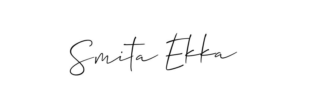 Allison_Script is a professional signature style that is perfect for those who want to add a touch of class to their signature. It is also a great choice for those who want to make their signature more unique. Get Smita Ekka name to fancy signature for free. Smita Ekka signature style 2 images and pictures png