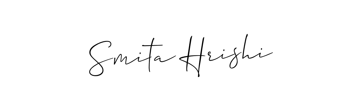 Make a short Smita Hrishi signature style. Manage your documents anywhere anytime using Allison_Script. Create and add eSignatures, submit forms, share and send files easily. Smita Hrishi signature style 2 images and pictures png