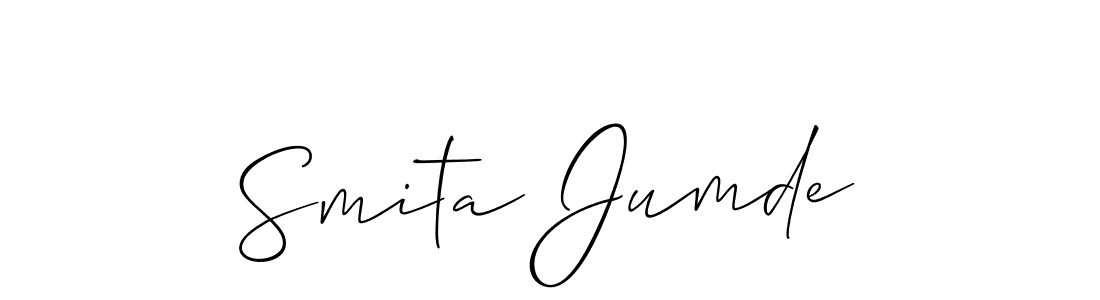 Similarly Allison_Script is the best handwritten signature design. Signature creator online .You can use it as an online autograph creator for name Smita Jumde. Smita Jumde signature style 2 images and pictures png