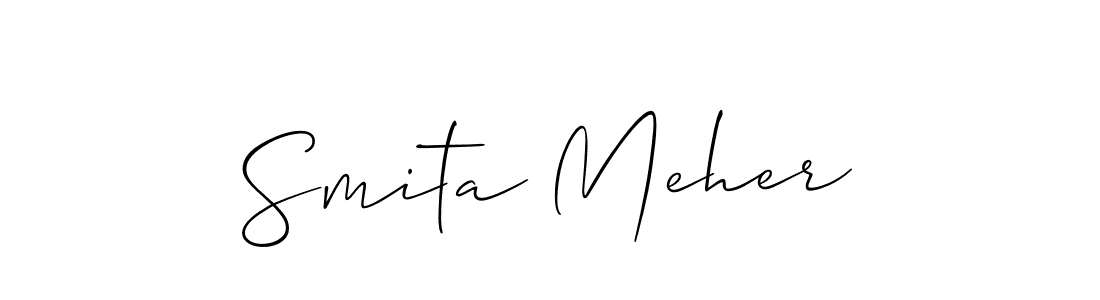 Also You can easily find your signature by using the search form. We will create Smita Meher name handwritten signature images for you free of cost using Allison_Script sign style. Smita Meher signature style 2 images and pictures png