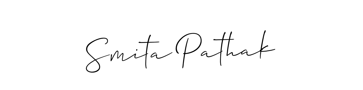 You should practise on your own different ways (Allison_Script) to write your name (Smita Pathak) in signature. don't let someone else do it for you. Smita Pathak signature style 2 images and pictures png