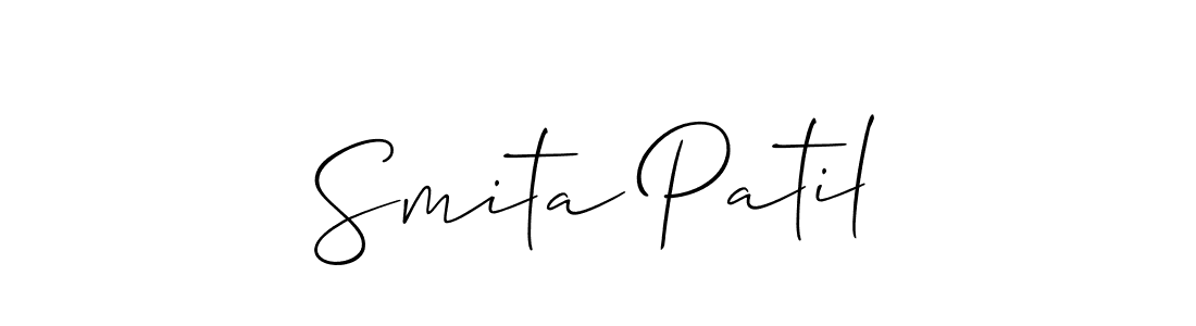 The best way (Allison_Script) to make a short signature is to pick only two or three words in your name. The name Smita Patil include a total of six letters. For converting this name. Smita Patil signature style 2 images and pictures png