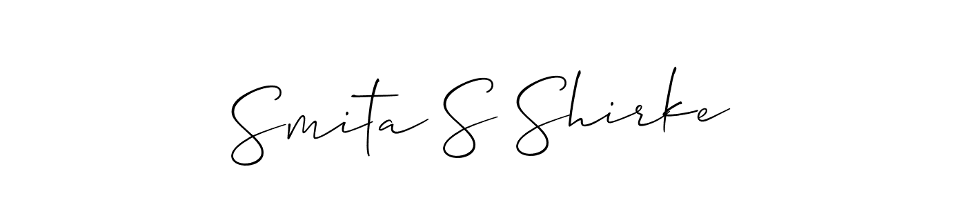 Make a beautiful signature design for name Smita S Shirke. With this signature (Allison_Script) style, you can create a handwritten signature for free. Smita S Shirke signature style 2 images and pictures png