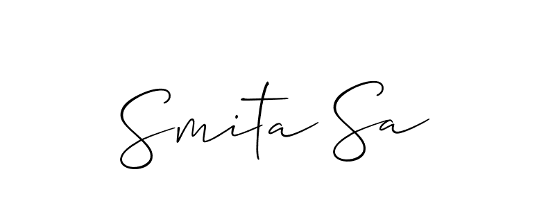 Also You can easily find your signature by using the search form. We will create Smita Sa name handwritten signature images for you free of cost using Allison_Script sign style. Smita Sa signature style 2 images and pictures png