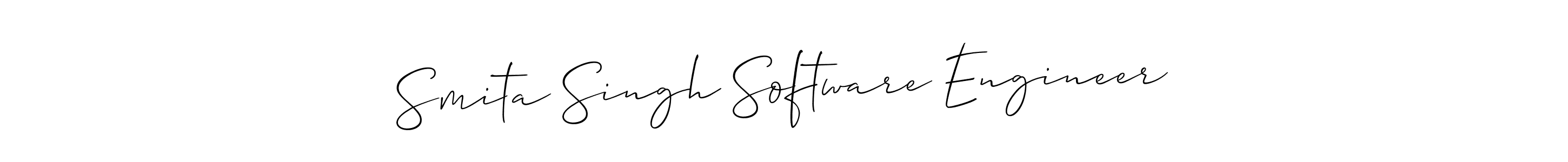 Allison_Script is a professional signature style that is perfect for those who want to add a touch of class to their signature. It is also a great choice for those who want to make their signature more unique. Get Smita Singh Software Engineer name to fancy signature for free. Smita Singh Software Engineer signature style 2 images and pictures png