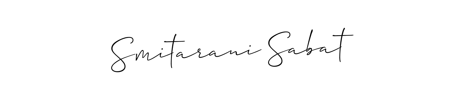 Make a beautiful signature design for name Smitarani Sabat. With this signature (Allison_Script) style, you can create a handwritten signature for free. Smitarani Sabat signature style 2 images and pictures png