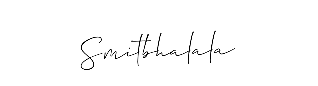 Make a beautiful signature design for name Smitbhalala. With this signature (Allison_Script) style, you can create a handwritten signature for free. Smitbhalala signature style 2 images and pictures png