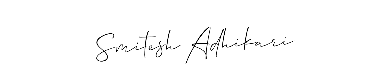 Use a signature maker to create a handwritten signature online. With this signature software, you can design (Allison_Script) your own signature for name Smitesh Adhikari. Smitesh Adhikari signature style 2 images and pictures png