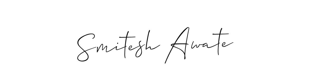 Also You can easily find your signature by using the search form. We will create Smitesh Awate name handwritten signature images for you free of cost using Allison_Script sign style. Smitesh Awate signature style 2 images and pictures png