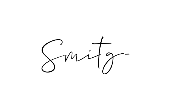 The best way (Allison_Script) to make a short signature is to pick only two or three words in your name. The name Smitg- include a total of six letters. For converting this name. Smitg- signature style 2 images and pictures png
