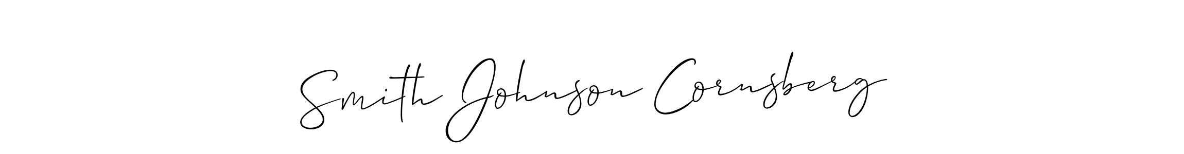 How to make Smith Johnson Cornsberg name signature. Use Allison_Script style for creating short signs online. This is the latest handwritten sign. Smith Johnson Cornsberg signature style 2 images and pictures png