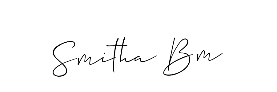 Also we have Smitha Bm name is the best signature style. Create professional handwritten signature collection using Allison_Script autograph style. Smitha Bm signature style 2 images and pictures png
