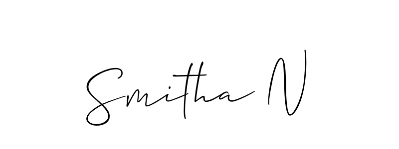 Allison_Script is a professional signature style that is perfect for those who want to add a touch of class to their signature. It is also a great choice for those who want to make their signature more unique. Get Smitha N name to fancy signature for free. Smitha N signature style 2 images and pictures png