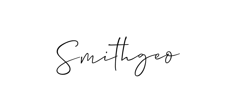 How to make Smithgeo signature? Allison_Script is a professional autograph style. Create handwritten signature for Smithgeo name. Smithgeo signature style 2 images and pictures png