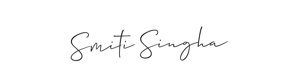 You should practise on your own different ways (Allison_Script) to write your name (Smiti Singha) in signature. don't let someone else do it for you. Smiti Singha signature style 2 images and pictures png