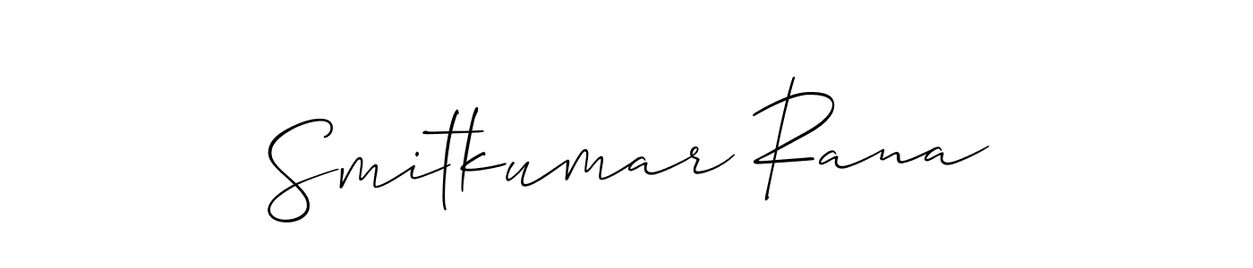 Use a signature maker to create a handwritten signature online. With this signature software, you can design (Allison_Script) your own signature for name Smitkumar Rana. Smitkumar Rana signature style 2 images and pictures png