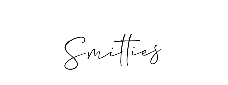 Create a beautiful signature design for name Smitties. With this signature (Allison_Script) fonts, you can make a handwritten signature for free. Smitties signature style 2 images and pictures png