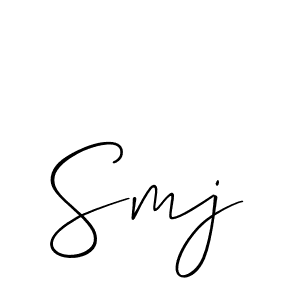 Design your own signature with our free online signature maker. With this signature software, you can create a handwritten (Allison_Script) signature for name Smj. Smj signature style 2 images and pictures png