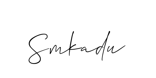 How to Draw Smkadu signature style? Allison_Script is a latest design signature styles for name Smkadu. Smkadu signature style 2 images and pictures png