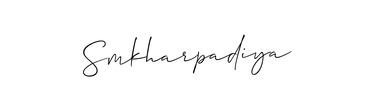 Also we have Smkharpadiya name is the best signature style. Create professional handwritten signature collection using Allison_Script autograph style. Smkharpadiya signature style 2 images and pictures png