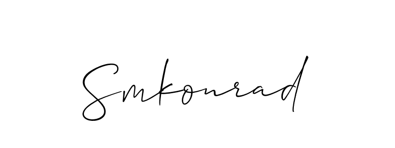 Use a signature maker to create a handwritten signature online. With this signature software, you can design (Allison_Script) your own signature for name Smkonrad. Smkonrad signature style 2 images and pictures png