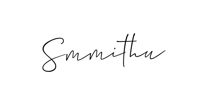 Use a signature maker to create a handwritten signature online. With this signature software, you can design (Allison_Script) your own signature for name Smmithu. Smmithu signature style 2 images and pictures png