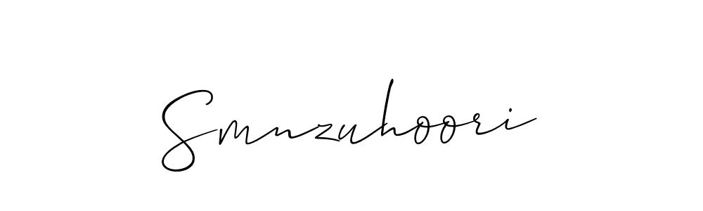 Also You can easily find your signature by using the search form. We will create Smnzuhoori name handwritten signature images for you free of cost using Allison_Script sign style. Smnzuhoori signature style 2 images and pictures png