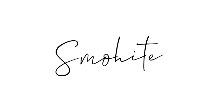 Use a signature maker to create a handwritten signature online. With this signature software, you can design (Allison_Script) your own signature for name Smohite. Smohite signature style 2 images and pictures png