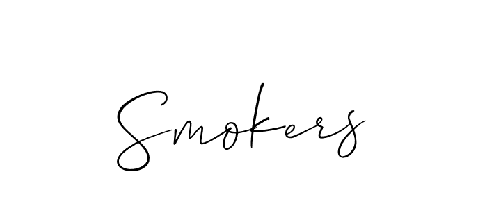 Create a beautiful signature design for name Smokers. With this signature (Allison_Script) fonts, you can make a handwritten signature for free. Smokers signature style 2 images and pictures png