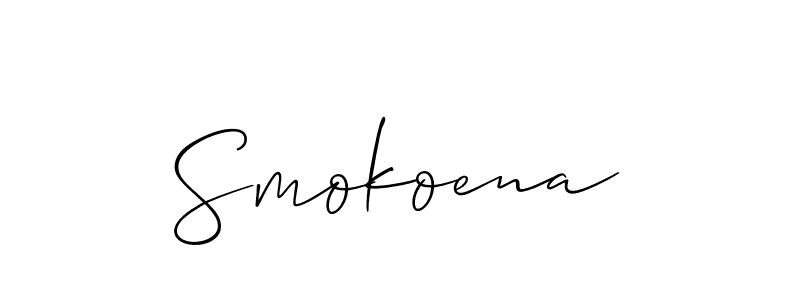 The best way (Allison_Script) to make a short signature is to pick only two or three words in your name. The name Smokoena include a total of six letters. For converting this name. Smokoena signature style 2 images and pictures png
