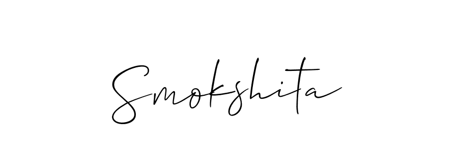 How to Draw Smokshita signature style? Allison_Script is a latest design signature styles for name Smokshita. Smokshita signature style 2 images and pictures png