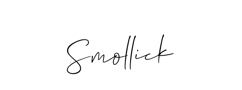 How to Draw Smollick signature style? Allison_Script is a latest design signature styles for name Smollick. Smollick signature style 2 images and pictures png