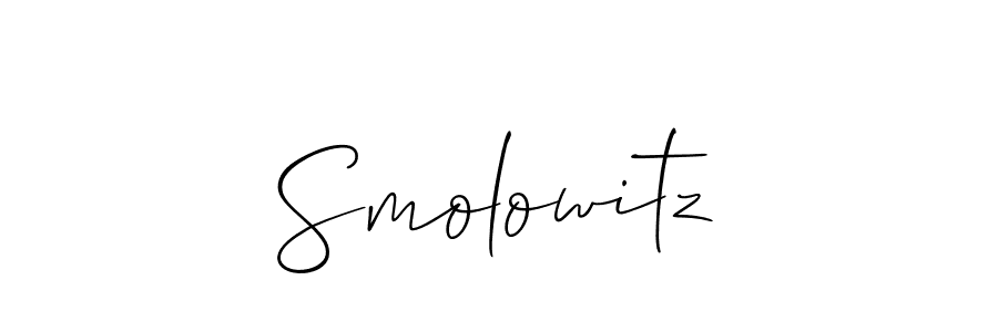 How to make Smolowitz signature? Allison_Script is a professional autograph style. Create handwritten signature for Smolowitz name. Smolowitz signature style 2 images and pictures png