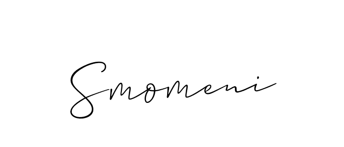 How to Draw Smomeni signature style? Allison_Script is a latest design signature styles for name Smomeni. Smomeni signature style 2 images and pictures png